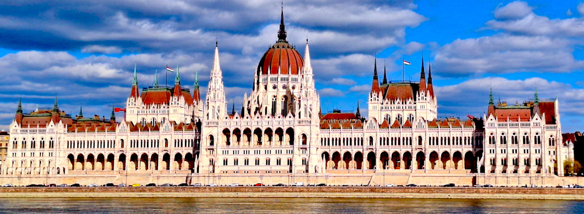 Parliament building exterior in Budapest, Hungary.