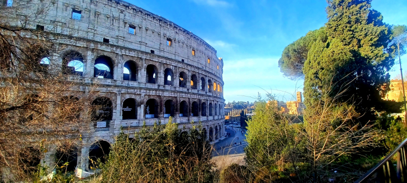 The Colosseum, first stop on the Termini to Trastevere walk. Colliseum, first stop on the Termini to Trastevere self guided walk in Rome