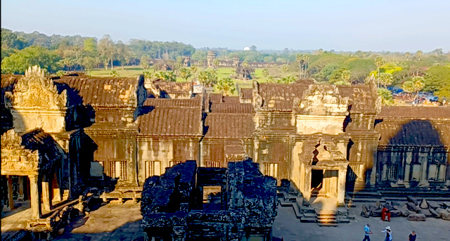High View from Angkor Wat View from high up on Angkor Wat, showing the surrounding landscape