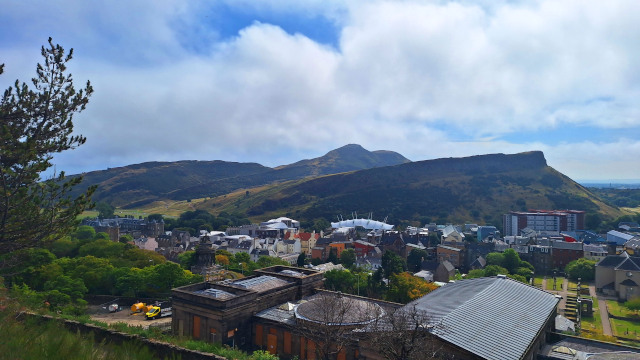 View of Arthur's Seat from Calton Hill, highlighting the natural landscape of Edinburgh
