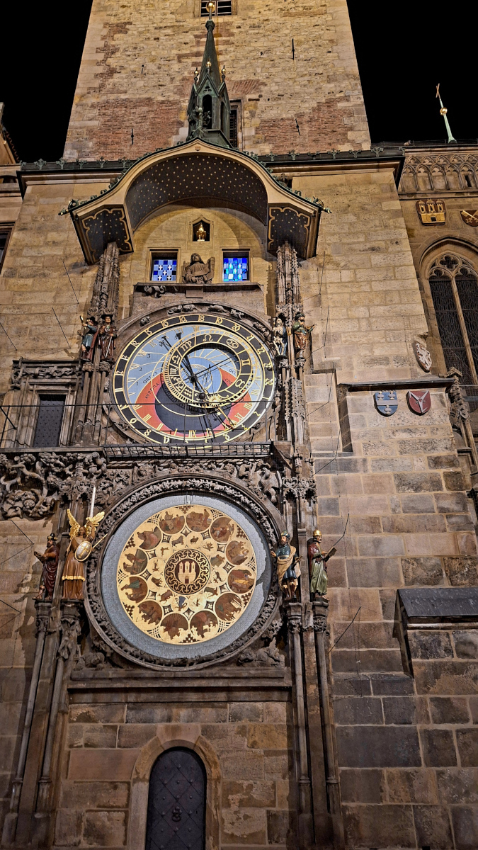 Close-up of the Astronomical Clock in Prague's Old Town Square