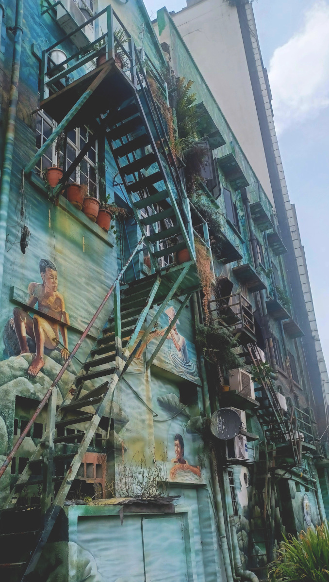 Street art near the River of Life in Chinatown, Kuala Lumpur.