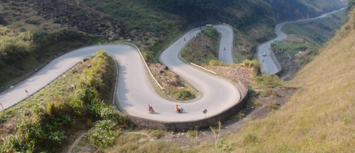 Ha Giang Loop, North Vietnam Winding road going through mountains on the Ha Giang Loop