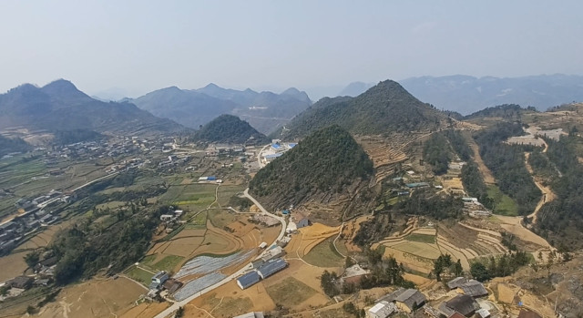 Mountain Panorama – Overlooking Smaller Hills, Ha Giang Loop Mountain panorama overlooking smaller hills on the Ha Giang Loop, North Vietnam