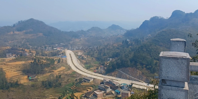 Road View from Lung Cu Tower – Ha Giang Loop, North Vietnam View of the road from atop Lung Cu Tower, North Vietnam