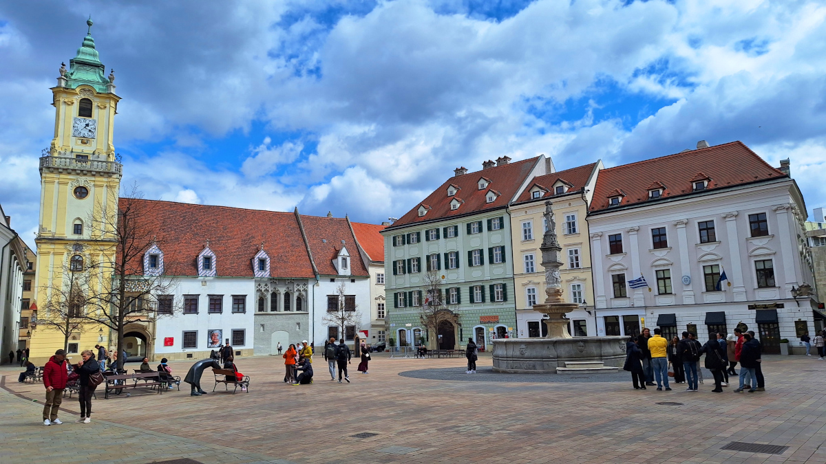 Old Town Hall – Bratislava, Slovakia Old Town Hall in Bratislava on a sunny day with blue skies in the background.