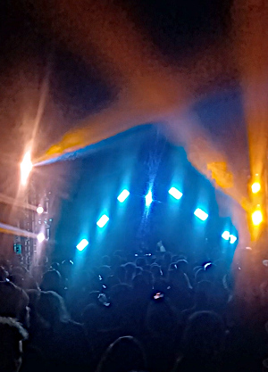 Spectacular lighting effects at an outdoor psy-trance party in Pai