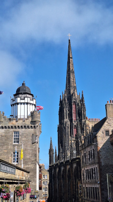 The Hub viewed from the Royal Mile, showcasing its architecture and bustling atmosphere