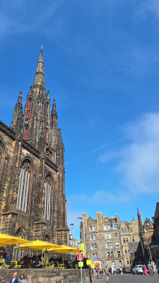 The Hub in Edinburgh with a clear blue sky during the Fringe Festival