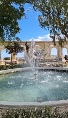 Waterfall in Upper Barracca Gardens – Valletta, Malta Waterfall in Upper Barracca Gardens, Valletta, Malta