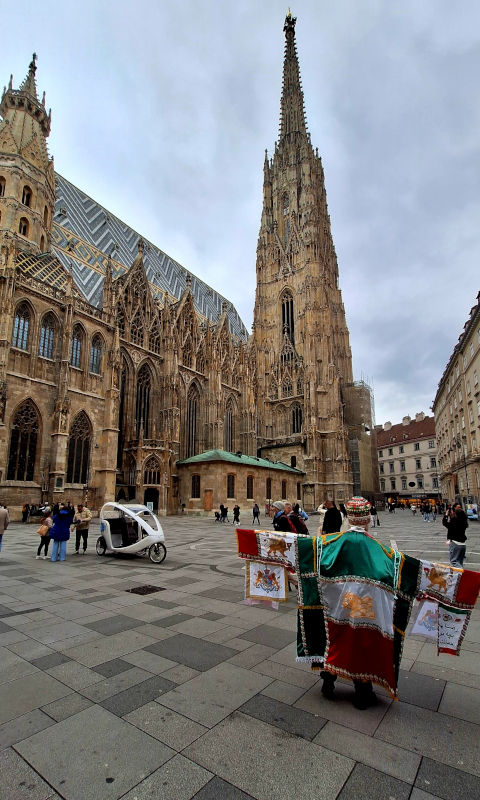 Grand Exterior of St. Stephen’s Cathedral in Vienna External view of St. Stephen's Cathedral in Vienna, showcasing the grandeur and splendour of the magnificent building