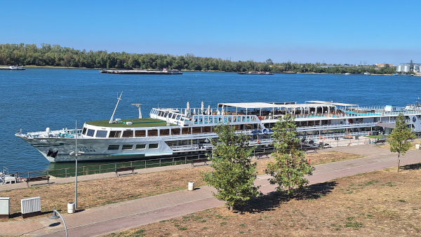 River Cruiser Docked in the Danube in Ruse Bulgaria